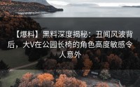 【爆料】黑料深度揭秘：丑闻风波背后，大V在公园长椅的角色高度敏感令人意外