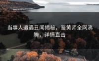 当事人遭遇丑闻揭秘，鉴黄师全网沸腾，详情直击