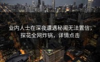 业内人士在深夜遭遇秘闻无法置信，探花全网炸锅，详情点击