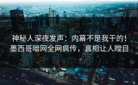 神秘人深夜发声：内幕不是我干的！墨西哥暗网全网疯传，真相让人瞠目