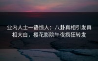 业内人士一语惊人：八卦真相引发真相大白，樱花影院午夜疯狂转发