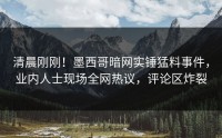 清晨刚刚！墨西哥暗网实锤猛料事件，业内人士现场全网热议，评论区炸裂