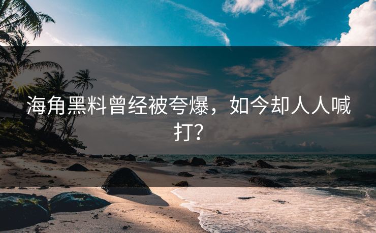 海角黑料曾经被夸爆，如今却人人喊打？