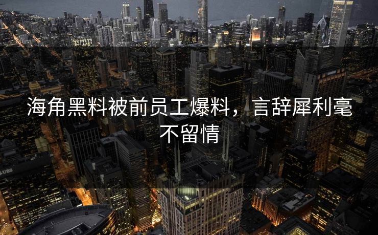 海角黑料被前员工爆料，言辞犀利毫不留情