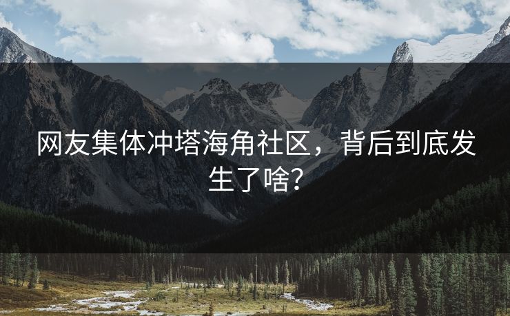 网友集体冲塔海角社区，背后到底发生了啥？