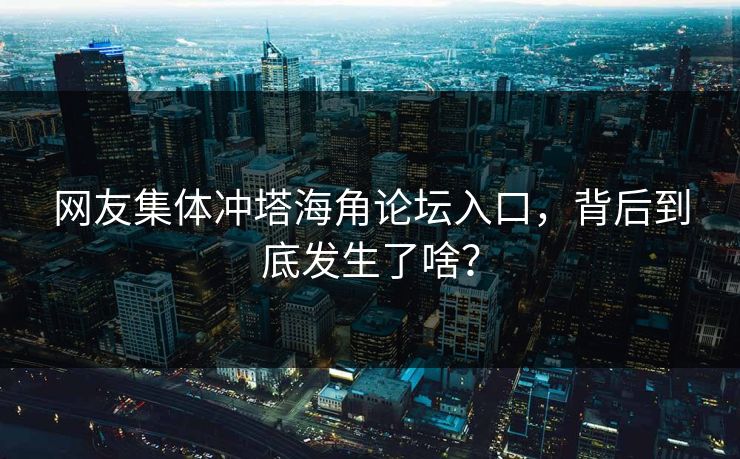 网友集体冲塔海角论坛入口，背后到底发生了啥？