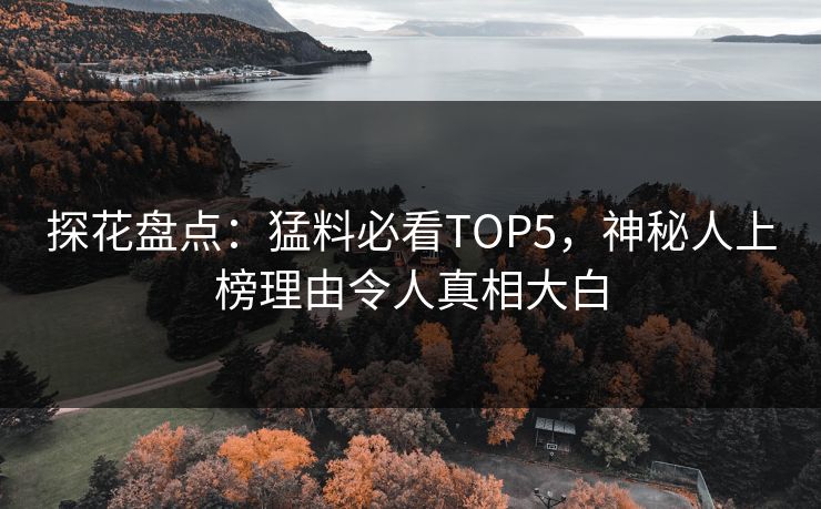 探花盘点：猛料必看TOP5，神秘人上榜理由令人真相大白